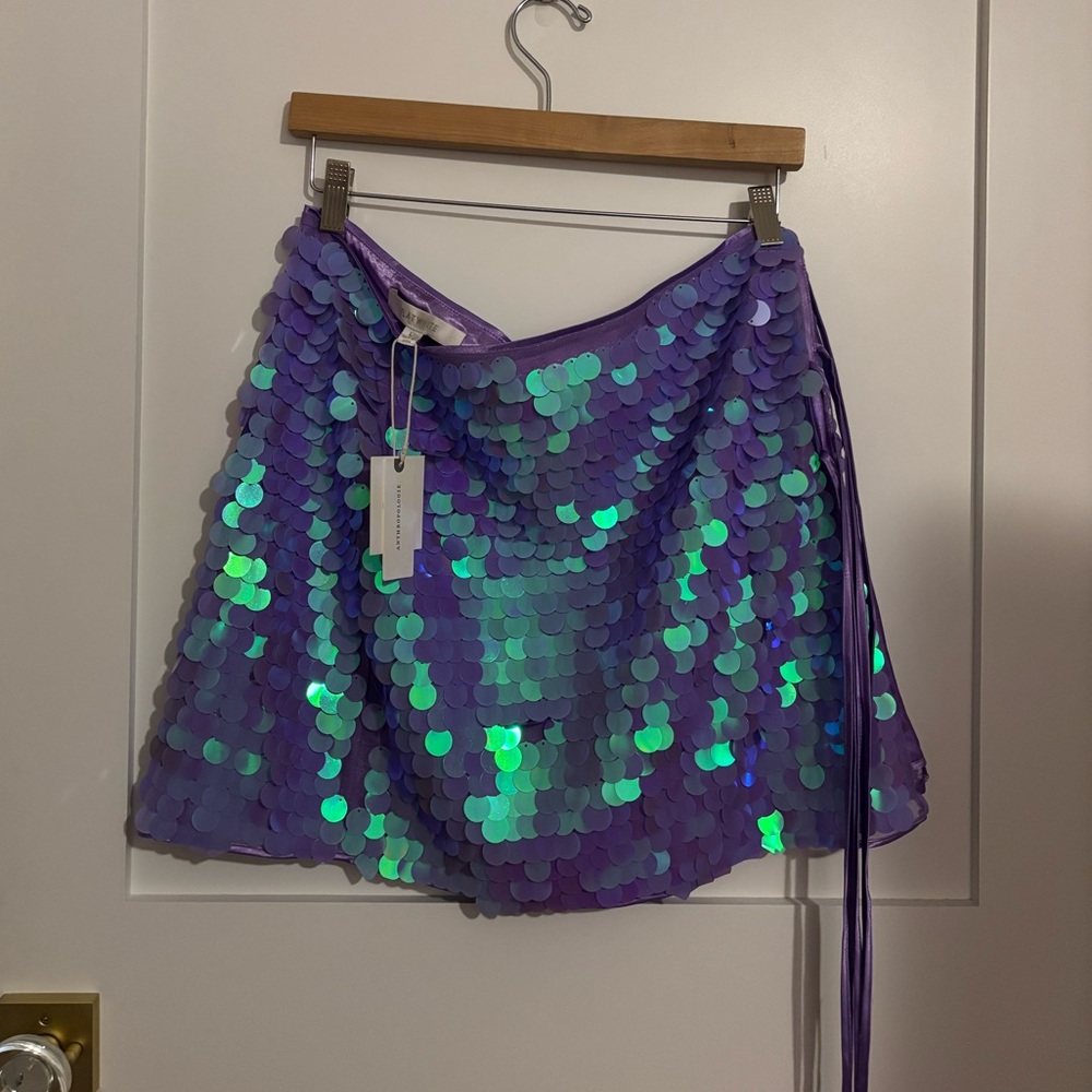 Anthropologie Purple Sequin Skirt